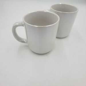 Threshold 2 Iridescent White Coffee Mugs 4x4" Minimalist Clean Girl Contemporary
